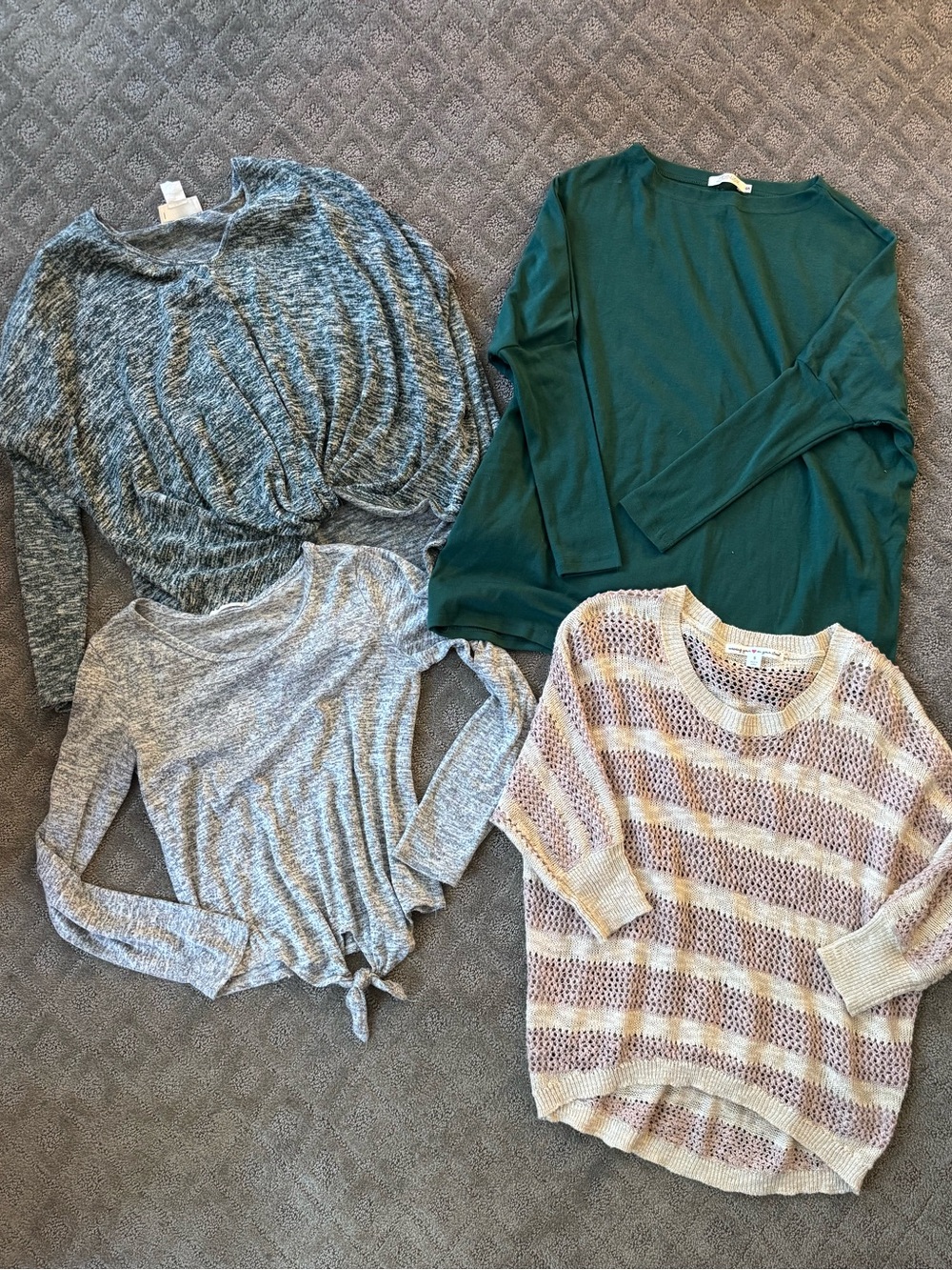Women’s Casual Tops Lot Casual Set Size S striped solid waist tie